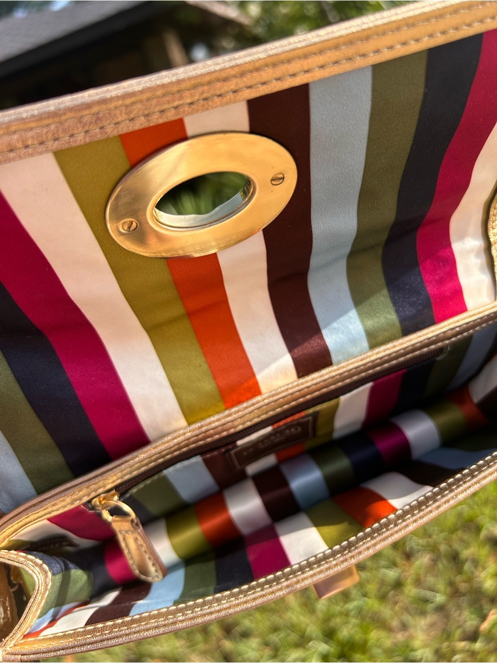 Coach 65th Anniversary Legacy Lined turn lock  Zoe Clutch - Picture 8 of 8